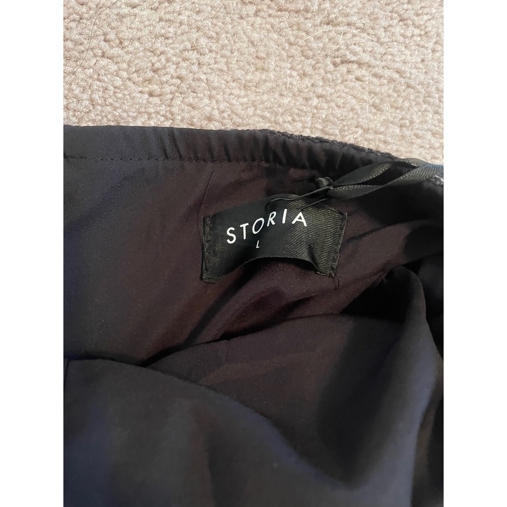 Storia Black Sequin Strapless Mini Dress Bow Front Cocktail Party New Large - Picture 3 of 4